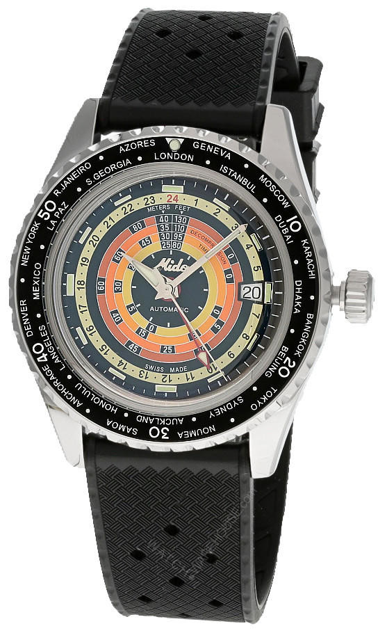 Mido Ocean Star Tribute Decompression Worldtimer Watch, 41mm