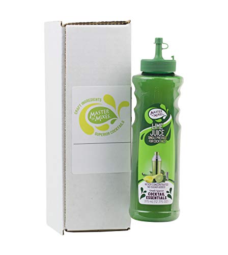 Master of Mixes Cocktail Essentials Single Pressed Lime Juice  375 ML Bottle (12.7 Fl Oz)  Individually Boxed