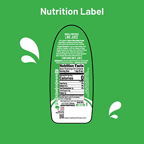 Master of Mixes Cocktail Essentials Single Pressed Lime Juice  375 ML Bottle (12.7 Fl Oz)  Individually Boxed thumbnail