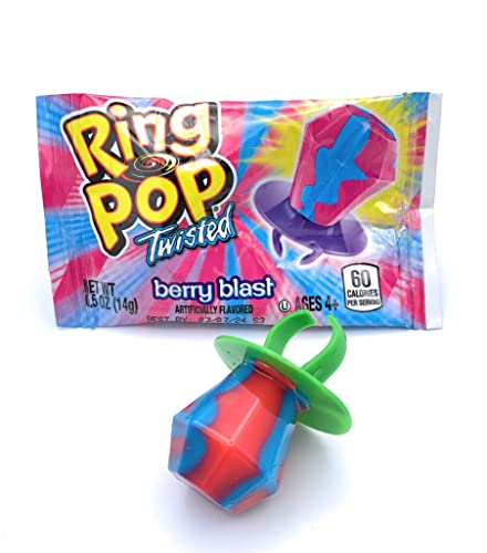 Twisted Ring Pops Variety Pack - 10-Count Bag of Individually Wrapped Ring Pop Twisted Flavor Lollipops, Hard Candy, Gem Candy Suckers | Gluten-Free C thumbnail