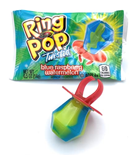 Twisted Ring Pops Variety Pack - 10-Count Bag of Individually Wrapped Ring Pop Twisted Flavor Lollipops, Hard Candy, Gem Candy Suckers | Gluten-Free C thumbnail