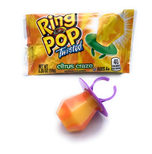 Twisted Ring Pops Variety Pack - 10-Count Bag of Individually Wrapped Ring Pop Twisted Flavor Lollipops, Hard Candy, Gem Candy Suckers | Gluten-Free C thumbnail