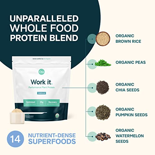 Ora Organic Ultra Clean Plant-Based Protein Powder for High Performance - with Tart Cherry, ProHydrolase and Probiotics for Optimized Absorption and R thumbnail