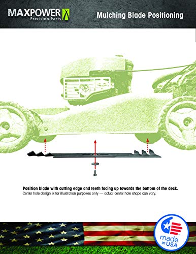 MaxPower 331376XB Commercial Mulching Mower Blade Replaces OEM No. 108-9764-03,131-4547-03, Black thumbnail
