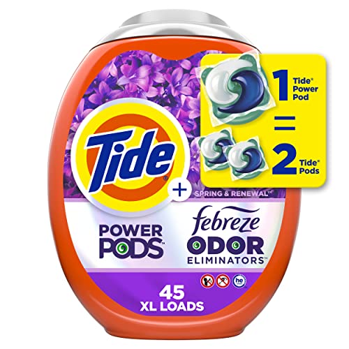 Tide Power PODS® Laundry Detergent Pacs with Febreze Odor Eliminators  Spring & Renewal  45 Count