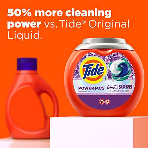 Tide Power PODS® Laundry Detergent Pacs with Febreze Odor Eliminators  Spring & Renewal  45 Count thumbnail