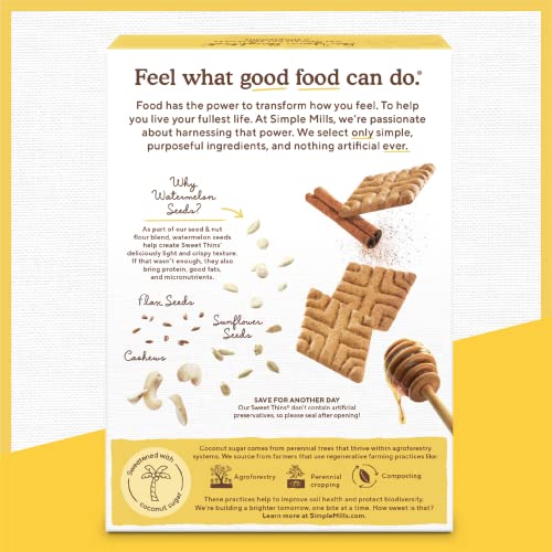 Simple Mills Sweet Thins Cookies, Seed and Nut Flour, Honey Cinnamon - Gluten Free, Paleo Friendly, Healthy Snacks, 4.25 Ounce (Pack of 1) thumbnail