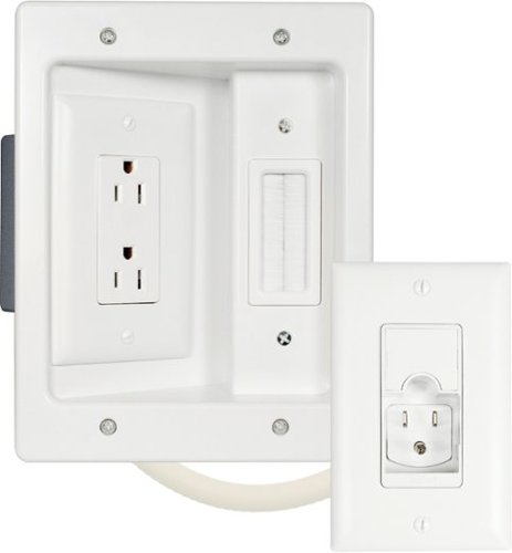 Sanus - in-Wall Cable Concealer Recessed Power Kit for Mounted TVs - White