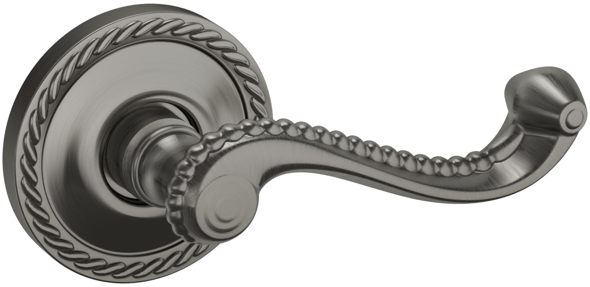 Baldwin 5104.FD 5104 Non-Turning Two-Sided Dummy Door Lever Set with 5004 Rose from the Estate Collection Lifetime Graphite Nickel Door Hardware Door
