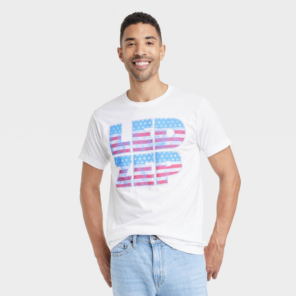 Men's LED Zeppelin Short Sleeve Graphic T-Shirt - White L