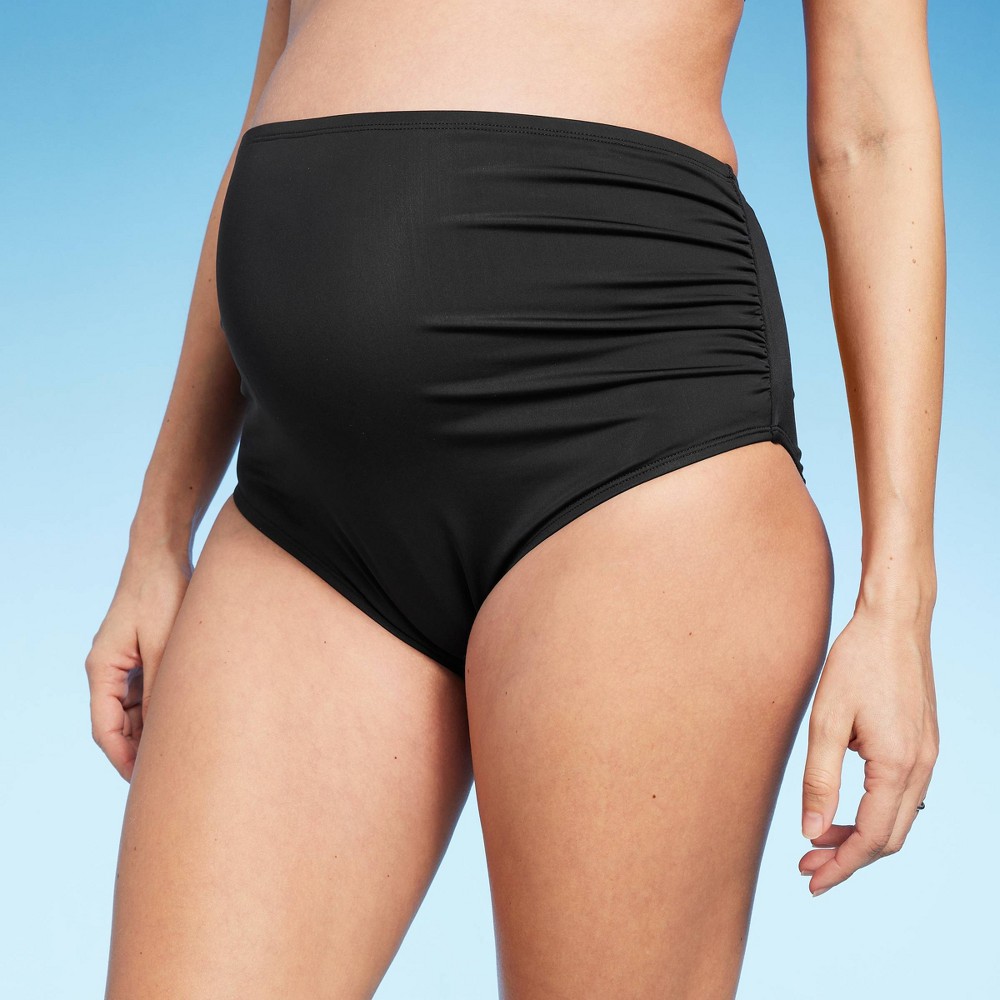 Photo 1 of (S) High Waist Bikini Maternity Bottom - Isabel Maternity by Ingrid & Isabel™ Black