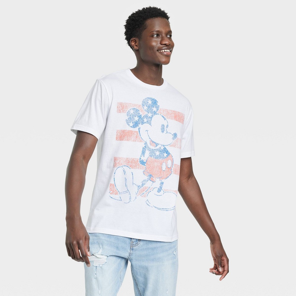 Men's Disney Mickey Mouse Short Sleeve Graphic T-Shirt - White L