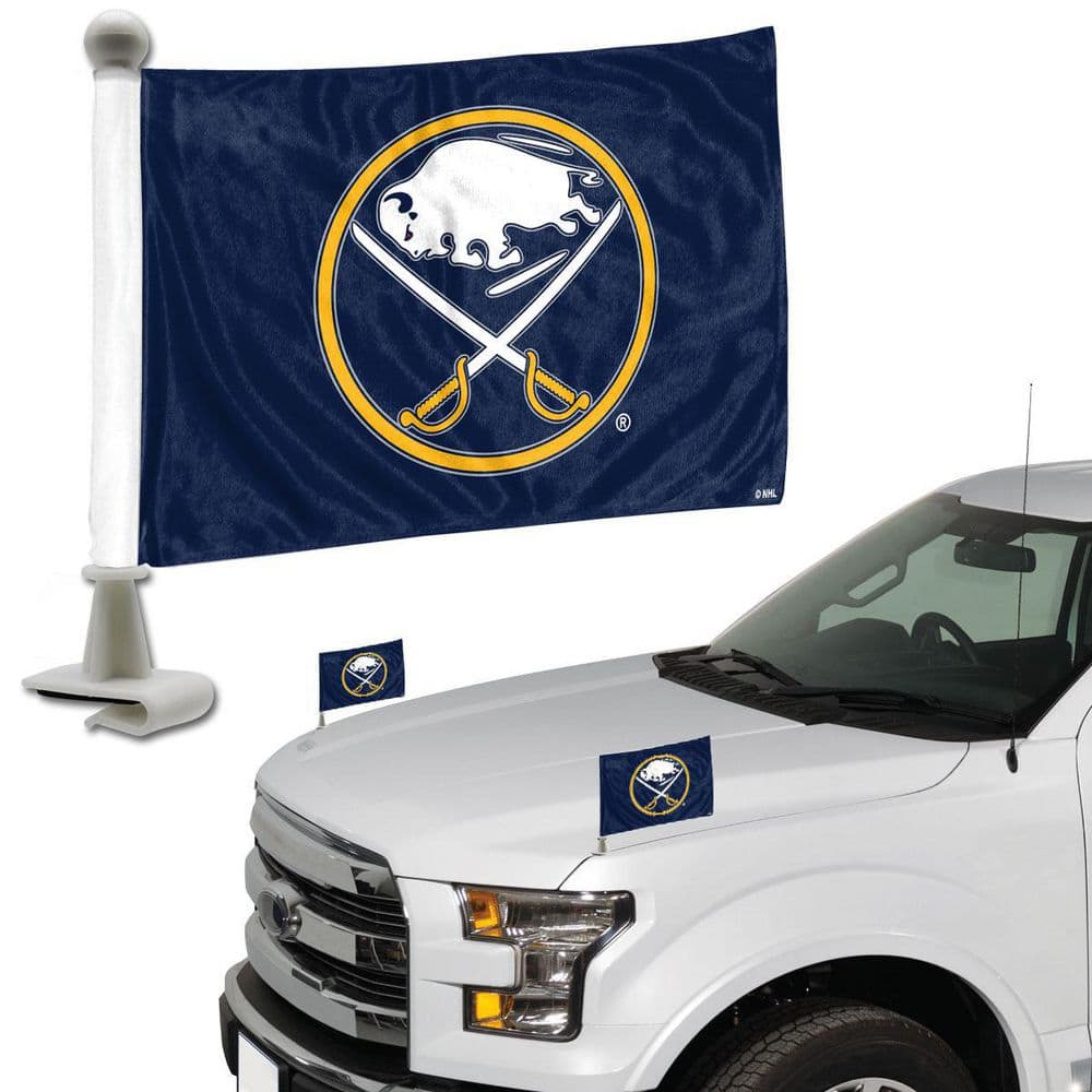 63324 4 X 6 in. Buffalo Sabres Ambassador Car Flags, Blue - Pack of 2