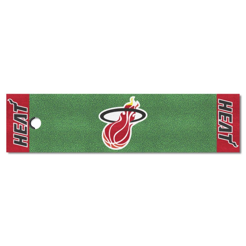 35317 1.5 X 6 Ft. NBA Retro Miami Heat Putting Green Mat, Green