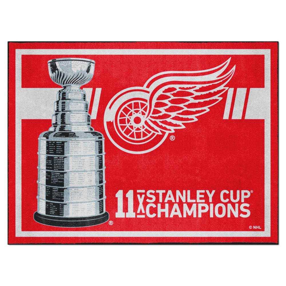34311 8 X 10 Ft. Detroit Red Wings Dynasty Plush Area Rug, Red