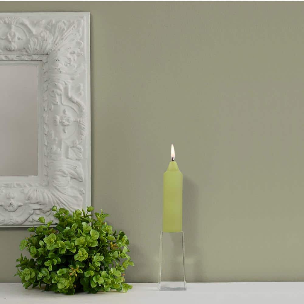 Smooth Collenette 5 in. Willow Green Unscented Taper Candle (Set of 8)