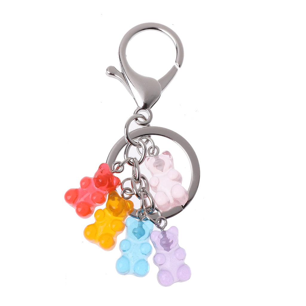 Cartoon Gummy Bear for Key Chain Candy Color Bear Resin Charms Toys for Children