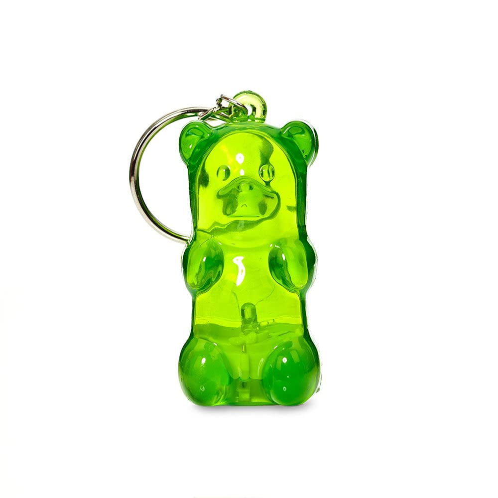 Gummygoods Gummy Bear Bite-Sized Light up Keychain - Tummy-Squeeze LED Light - Kids  Accessories  Backpack  Purse  Key Ring  Party Favors (Green)