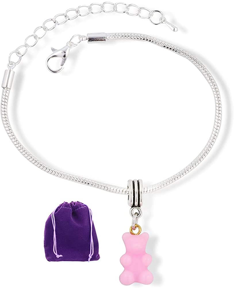 Emerald Park Jewelry Gummy Bear Snake Chain Charm Bracelet