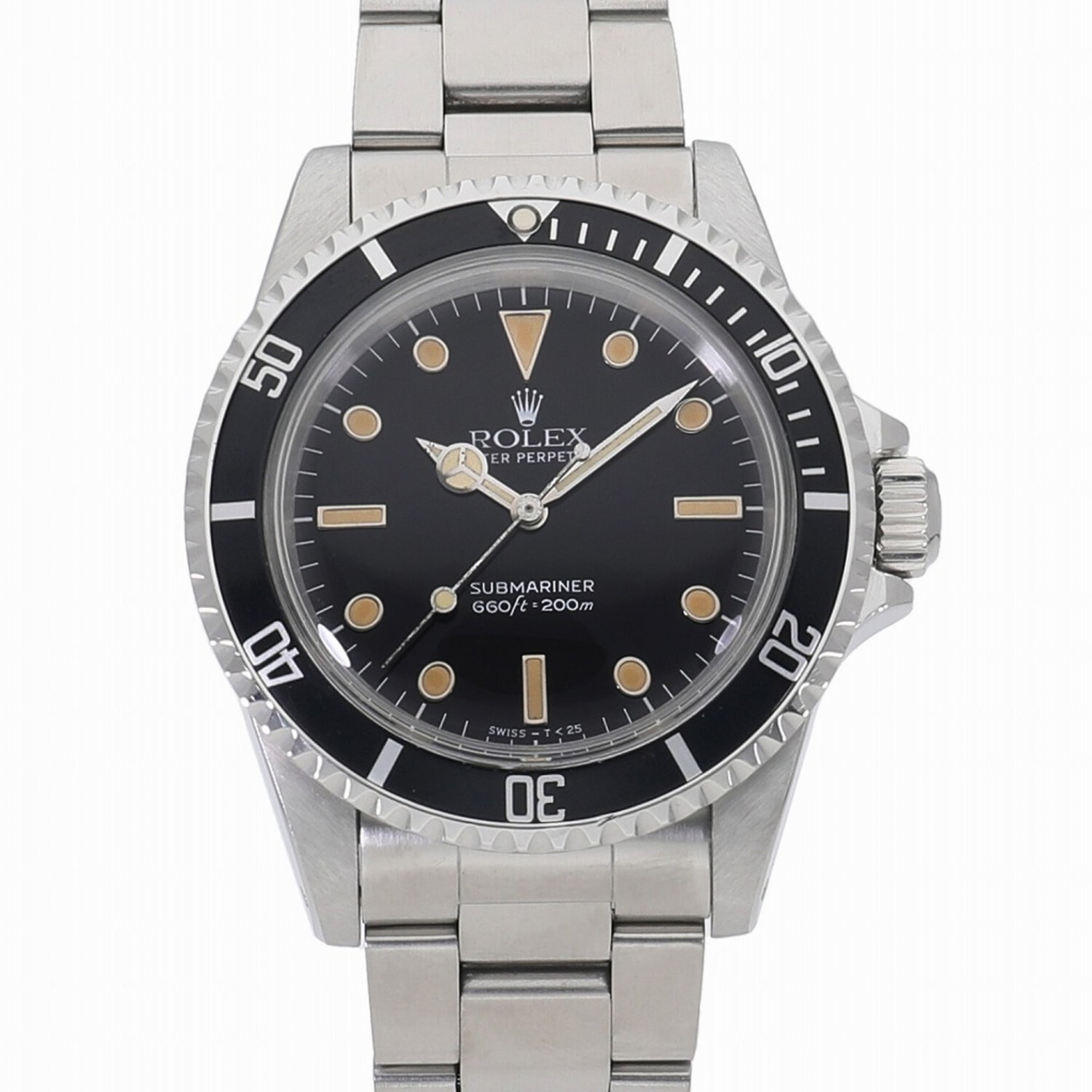 Authenticated Used Rolex Submariner Black Bordered 5513 No. 97 (around 1987) Men S Antique Watch