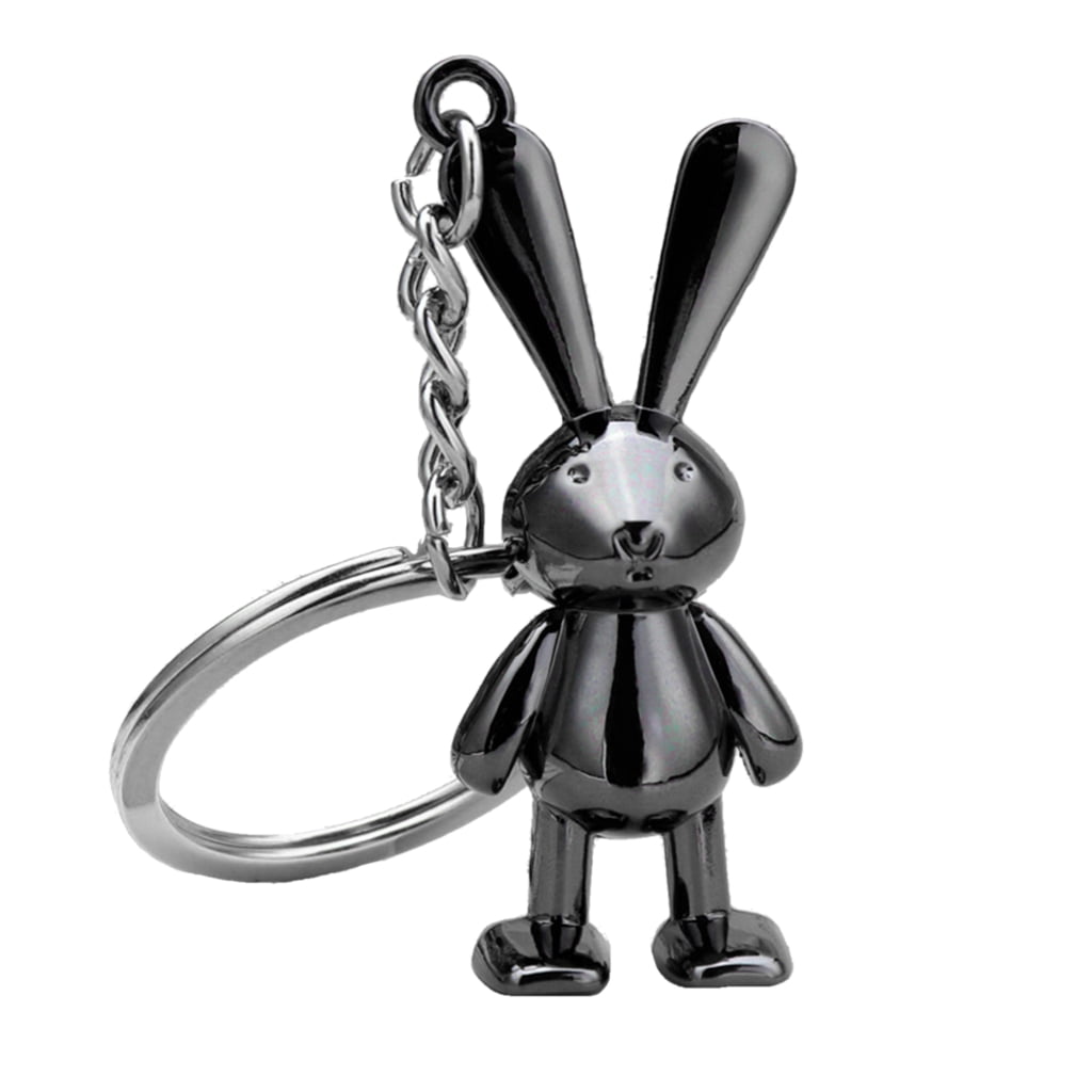Lovely Little Bunny Women Purse Bag Keychain Metal Rabbit Pendant for Key Chain Ring Holder Easter Gift Jewelry 3 Colors