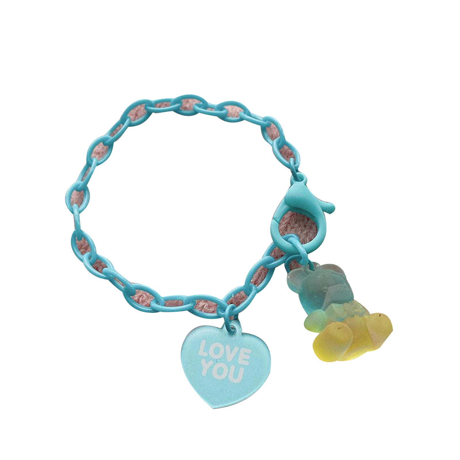 Thick Chain Resin Gummy Bear Charms for Wish Bracelets Summer Beach Anklet Gift