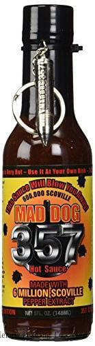 Mad Dog 357 Collector S Edition Hot Sauce with Bullet Spoon Keychain 5 Fl Oz