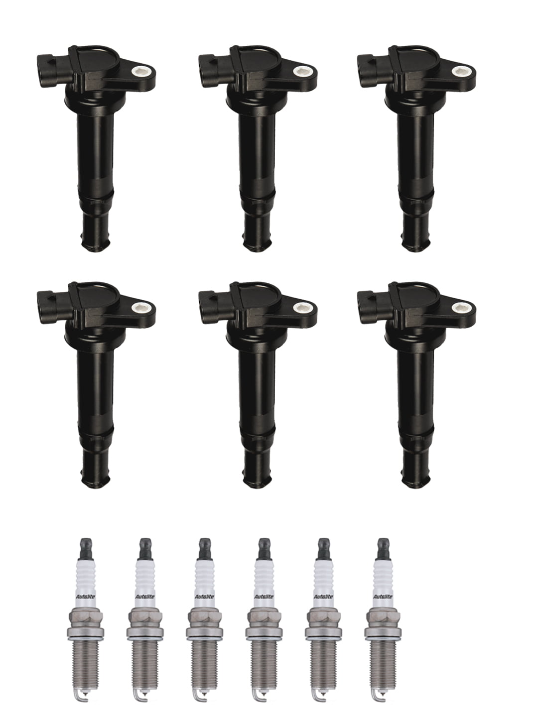 Set of 6 ISA Ignition Coils and 6 Spark Plugs Compatible with 2006 Kia Optima 2.7L V6 2656cc Replacement for UF554 5325