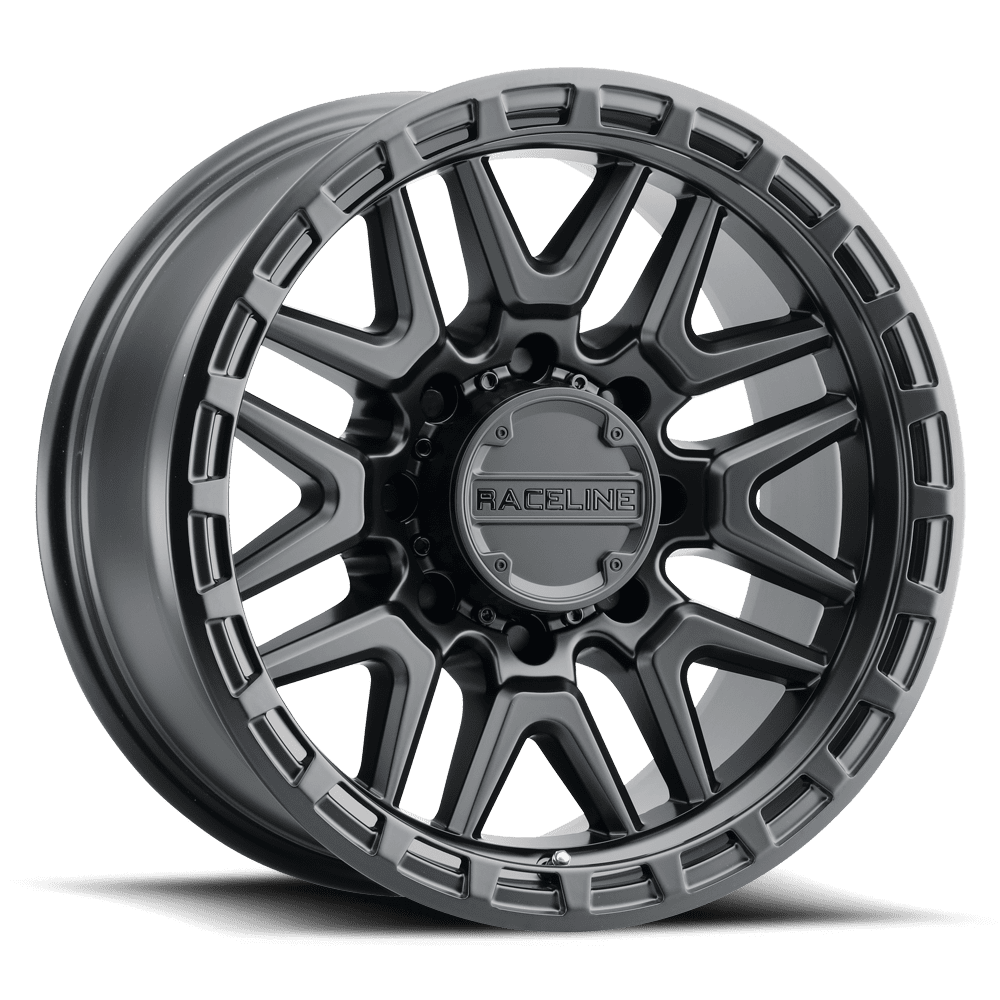 Raceline 953B-KRANK 18  Cast Aluminum Wheel  KRANK SATIN BLACK 18X9 6X139.7 +18mm Fits Select: 2015-2018 CHEVROLET SILVERADO K1500 LT  2014 CHEVROLET 