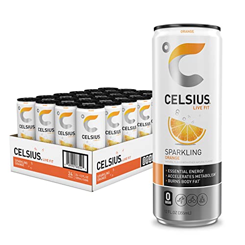 CELSIUS Sparkling Orange  Functional Essential Energy Drink  12 Fl Oz (Pack of 24) Sparkling Orange 12 Fl Oz (Pack of 24)