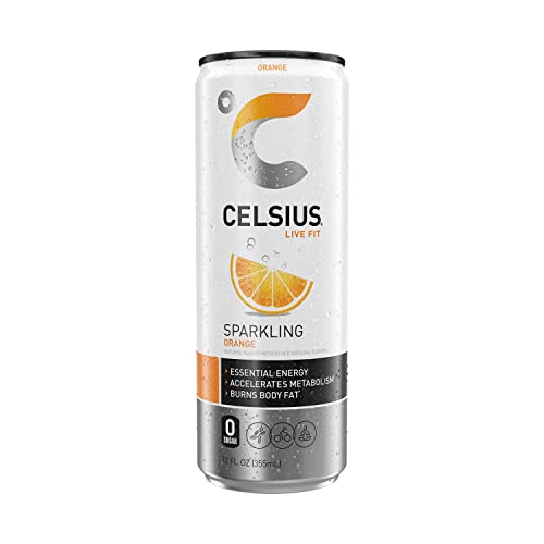 CELSIUS Sparkling Orange  Functional Essential Energy Drink  12 Fl Oz (Pack of 24) Sparkling Orange 12 Fl Oz (Pack of 24) thumbnail