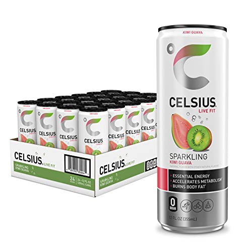 CELSIUS Sparkling Kiwi Guava  Functional Essential Energy Drink  12 Fl Oz Pack of 24