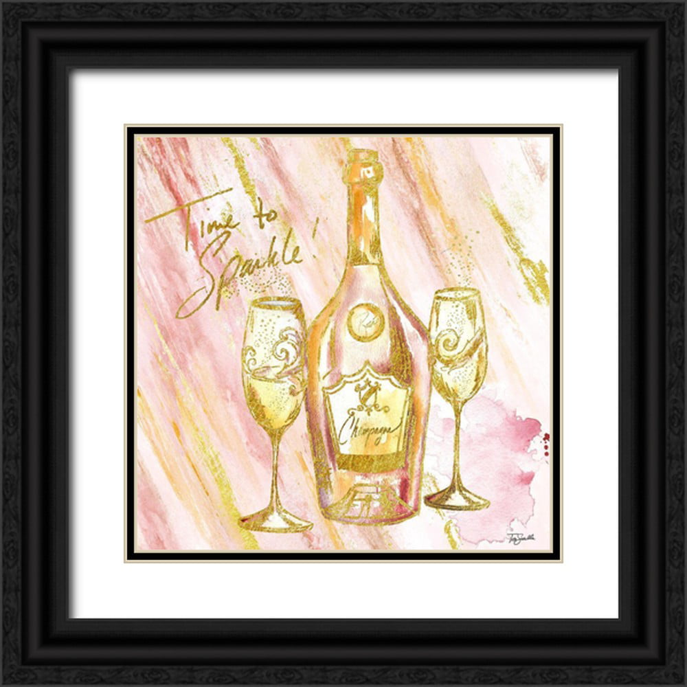 Tre Sorelle Studios 12x12 Black Ornate Wood Framed with Double Matting Museum Art Print Titled - Rose All Day IV (Time to Sparkle)