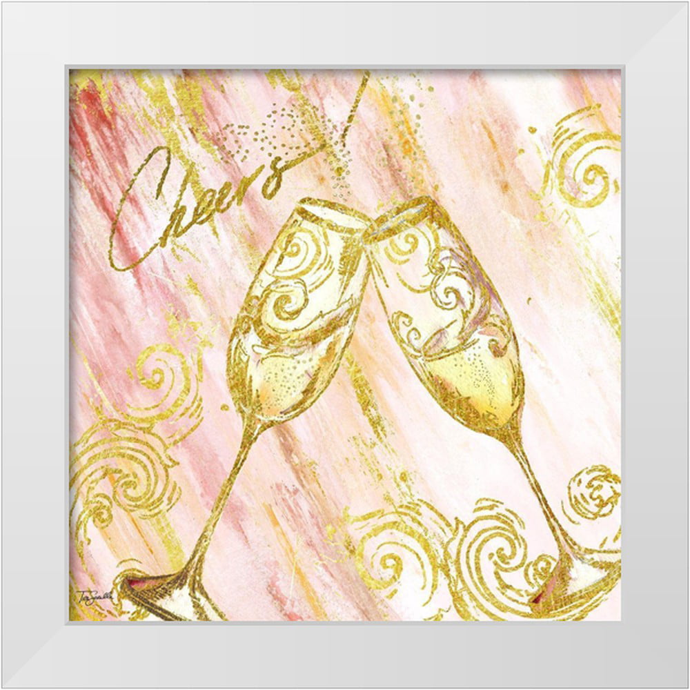 Tre Sorelle Studios 15x15 White Modern Wood Framed Museum Art Print Titled - Rose All Day V (Cheers)
