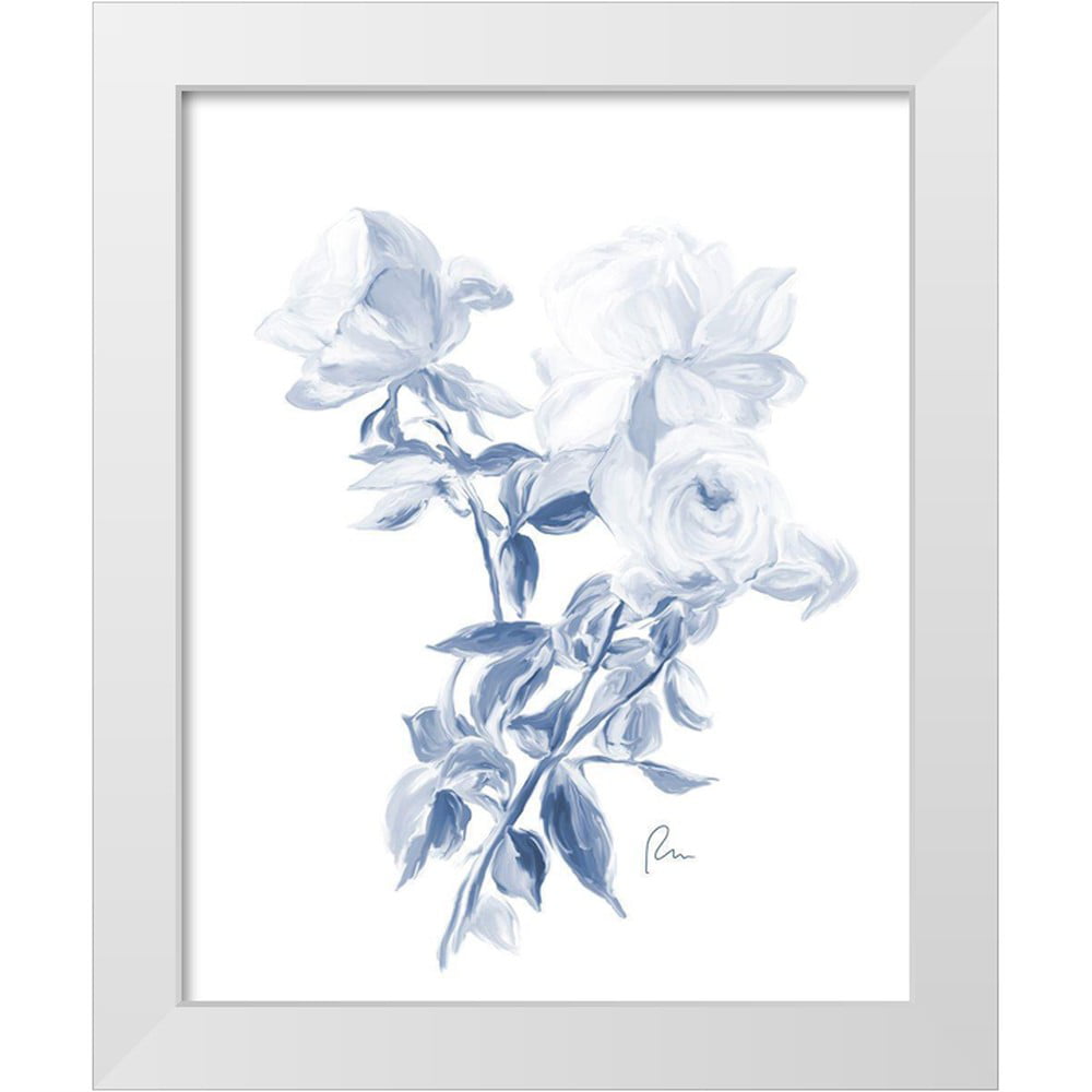 Murdock  Ramona 15x18 White Modern Wood Framed Museum Art Print Titled - Tres Blue Rose