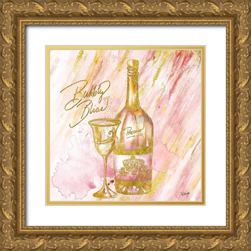 Tre Sorelle Studios 12x12 Gold Ornate Wood Framed with Double Matting Museum Art Print Titled - Rose All Day VI (Bubbly Bliss)