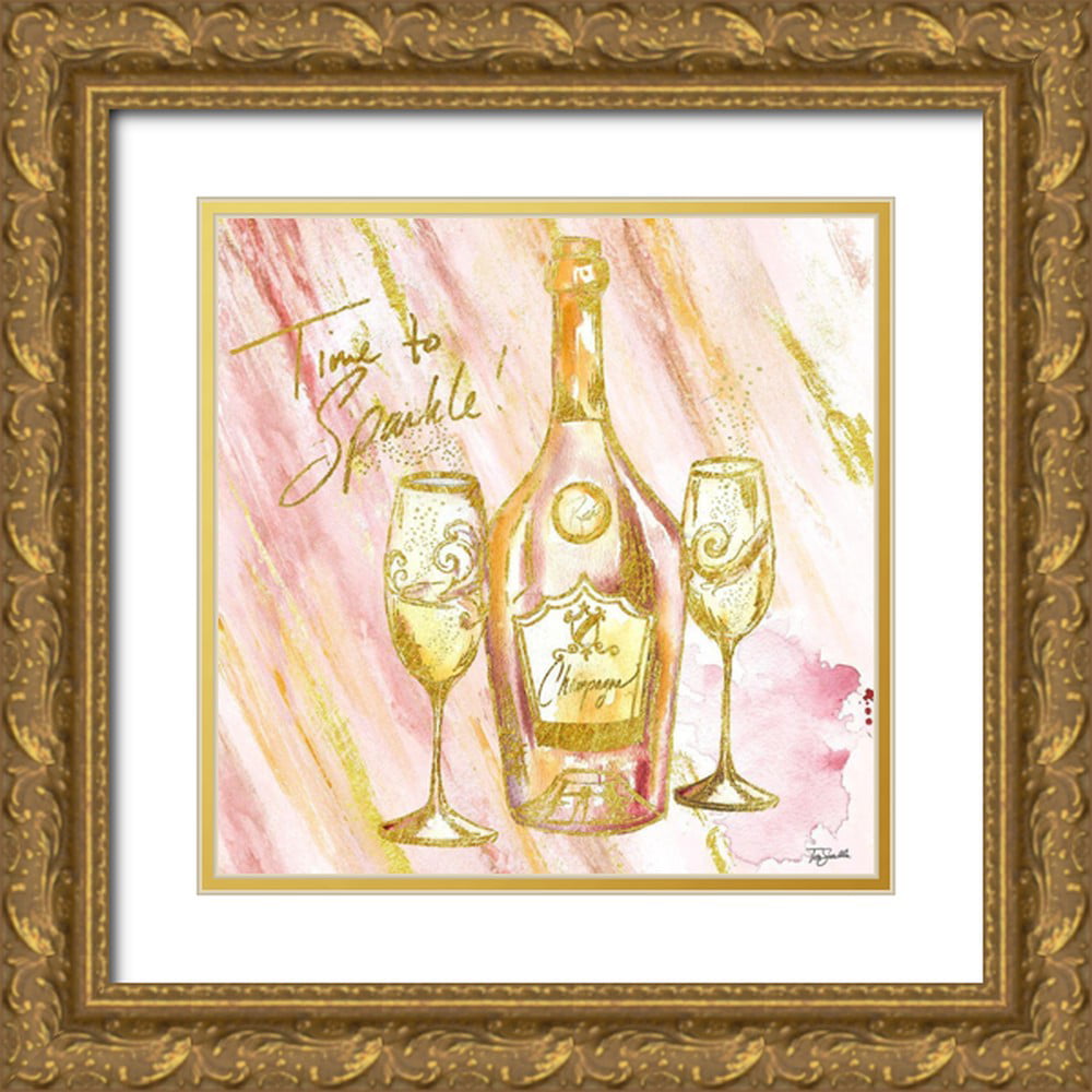 Tre Sorelle Studios 12x12 Gold Ornate Wood Framed with Double Matting Museum Art Print Titled - Rose All Day IV (Time to Sparkle)
