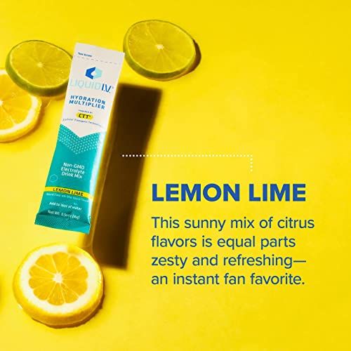 Liquid I.V. Hydration Multiplier - Lemon Lime - Powder Packets | Electrolyte Drink Mix | Easy Open Single-Serving | Non-GMO | 16 Stick thumbnail