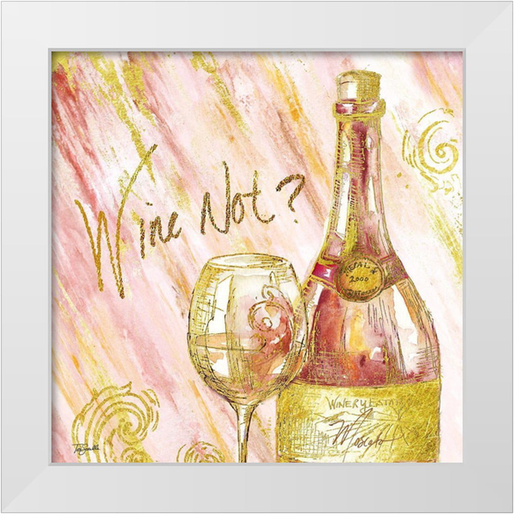 Tre Sorelle Studios 12x12 White Modern Wood Framed Museum Art Print Titled - Rose All Day II (Wine Not?)