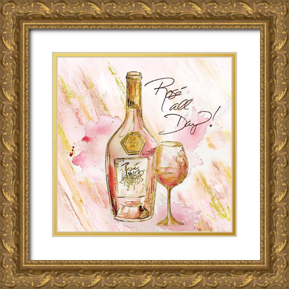 Tre Sorelle Studios 26x26 Gold Ornate Wood Framed with Double Matting Museum Art Print Titled - Rose All Day III (Rose All Day)