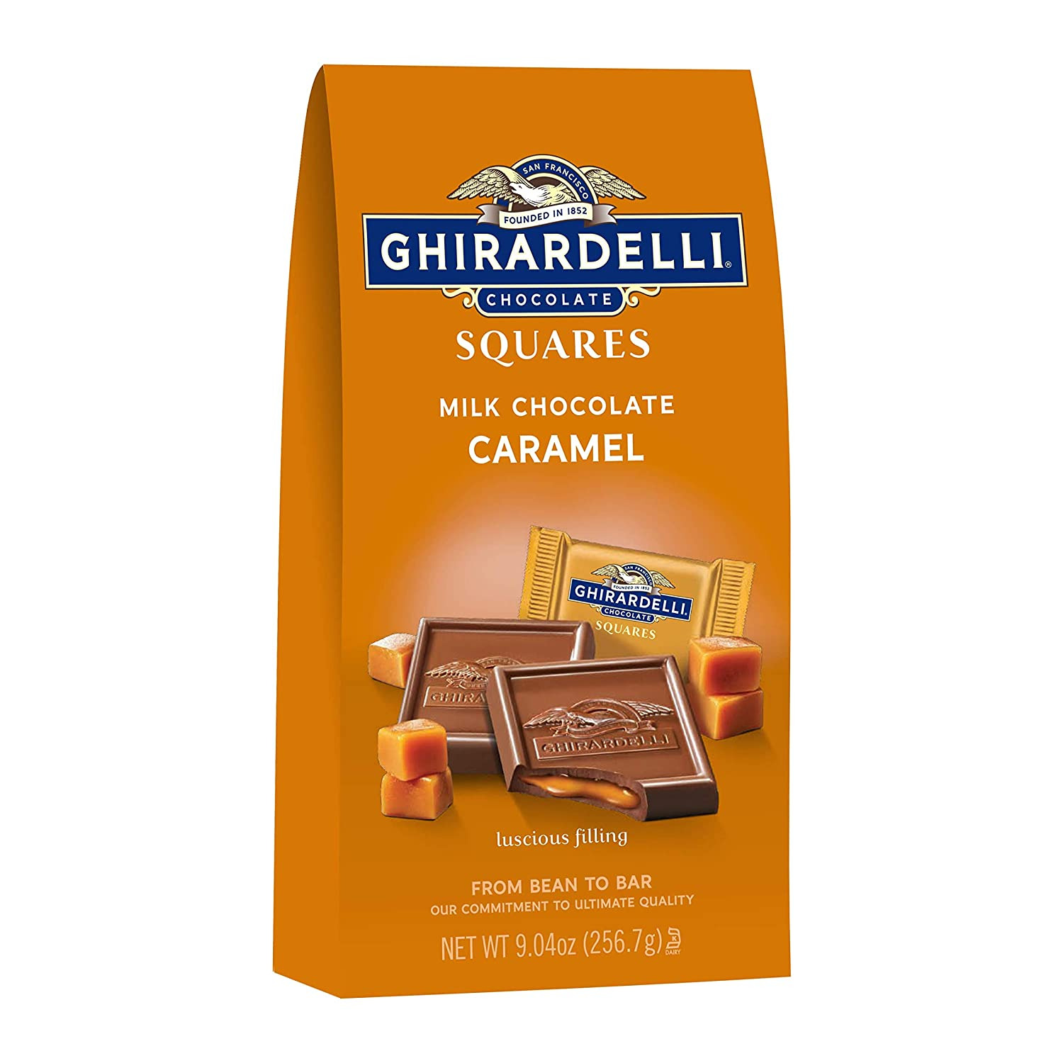GHIRARDELLI Milk Chocolate Squares with Caramel Filling, Mother'S Day Chocolate