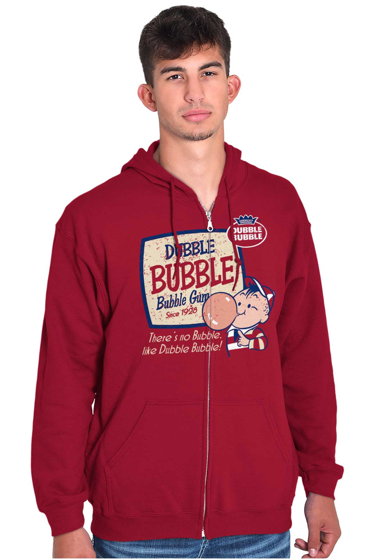 Vintage Dubble Bubble Chewing Gum Logo Zip up Hoodie Men S Women S Brisco Brands S