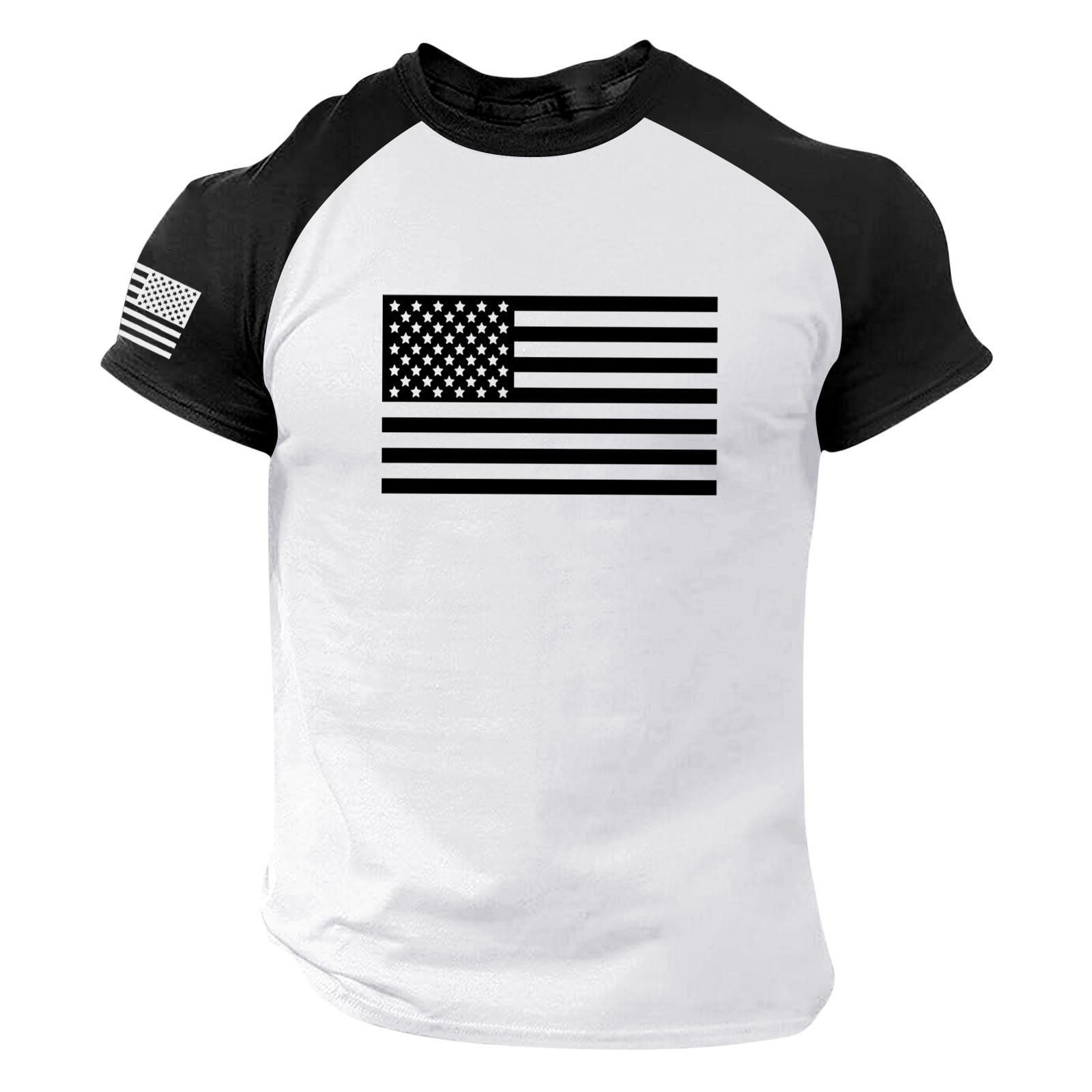 Kpoplk Short Sleeve Men Graphic Printed Stylish Casual Tshirts Crew Neck Streetwear Tees Basic Spring Summer Tops T-Shirts for Men(L White)