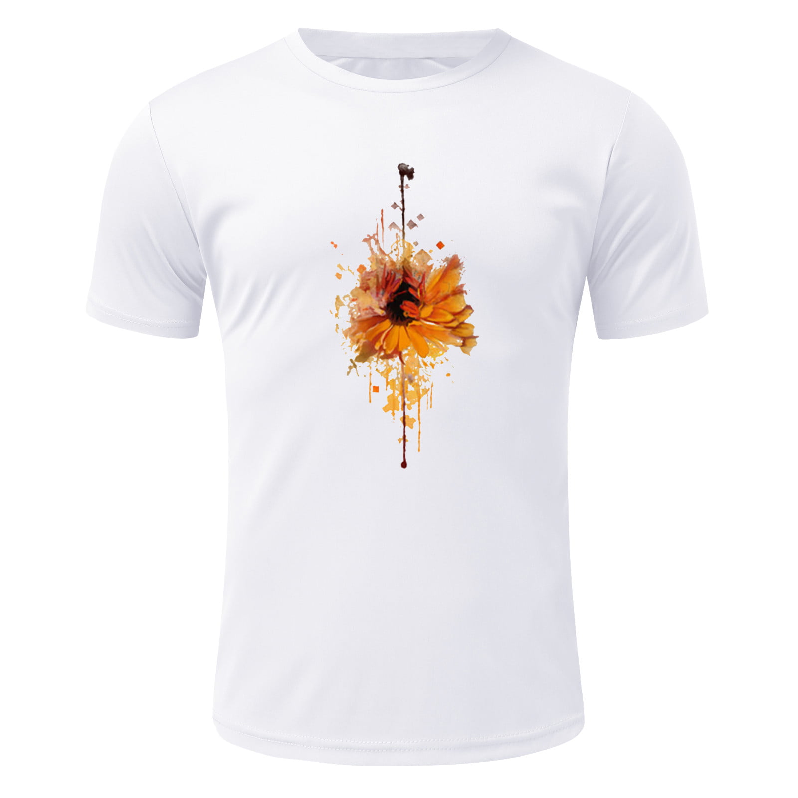 Adviicd Men Tops Casual Oversized Sweatshirt for Men Men’s Short Sleeve Graphic T-shirt White L
