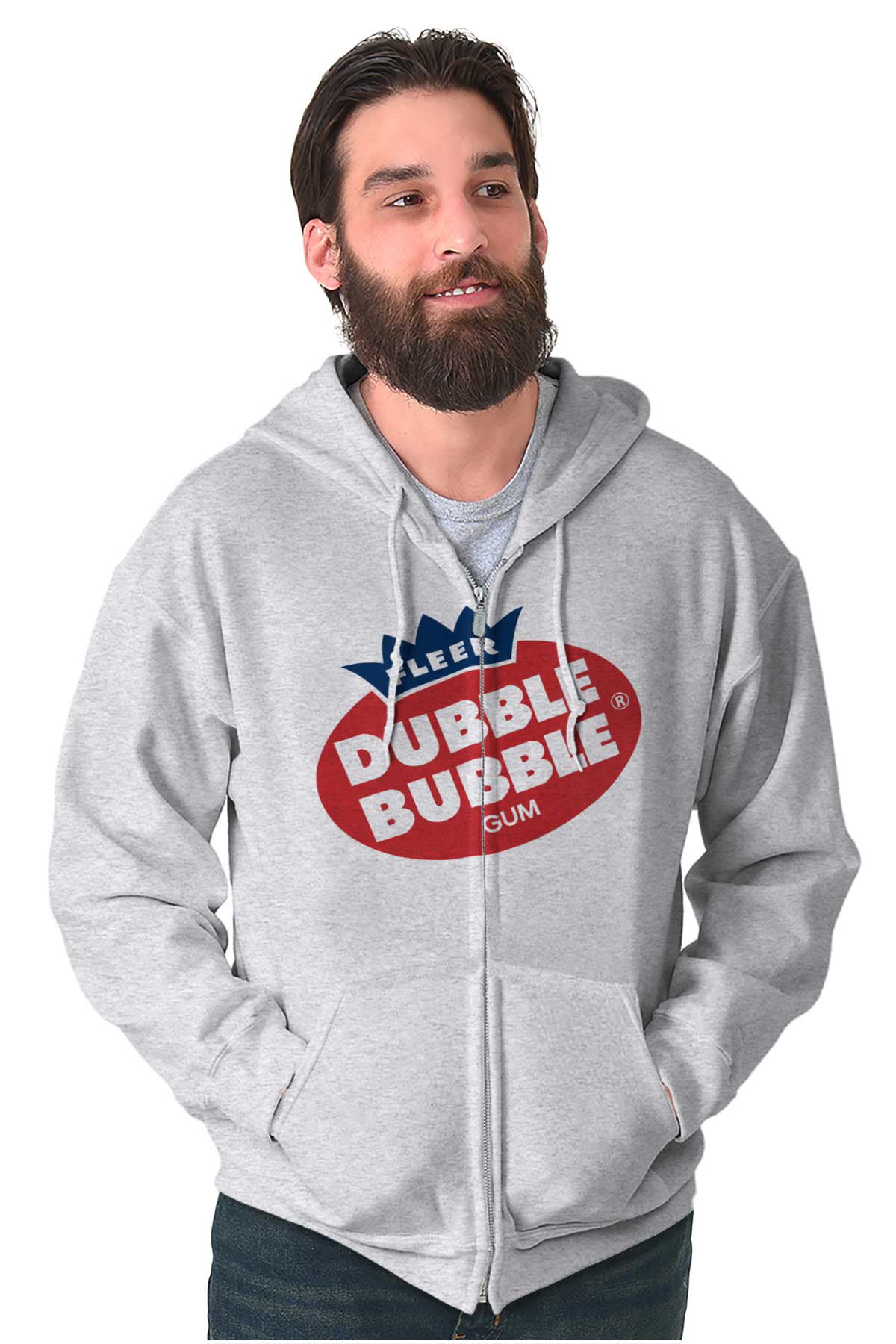 Retro Vintage Dubble Bubble Gum Logo Zip up Hoodie Men S Women S Brisco Brands 2X