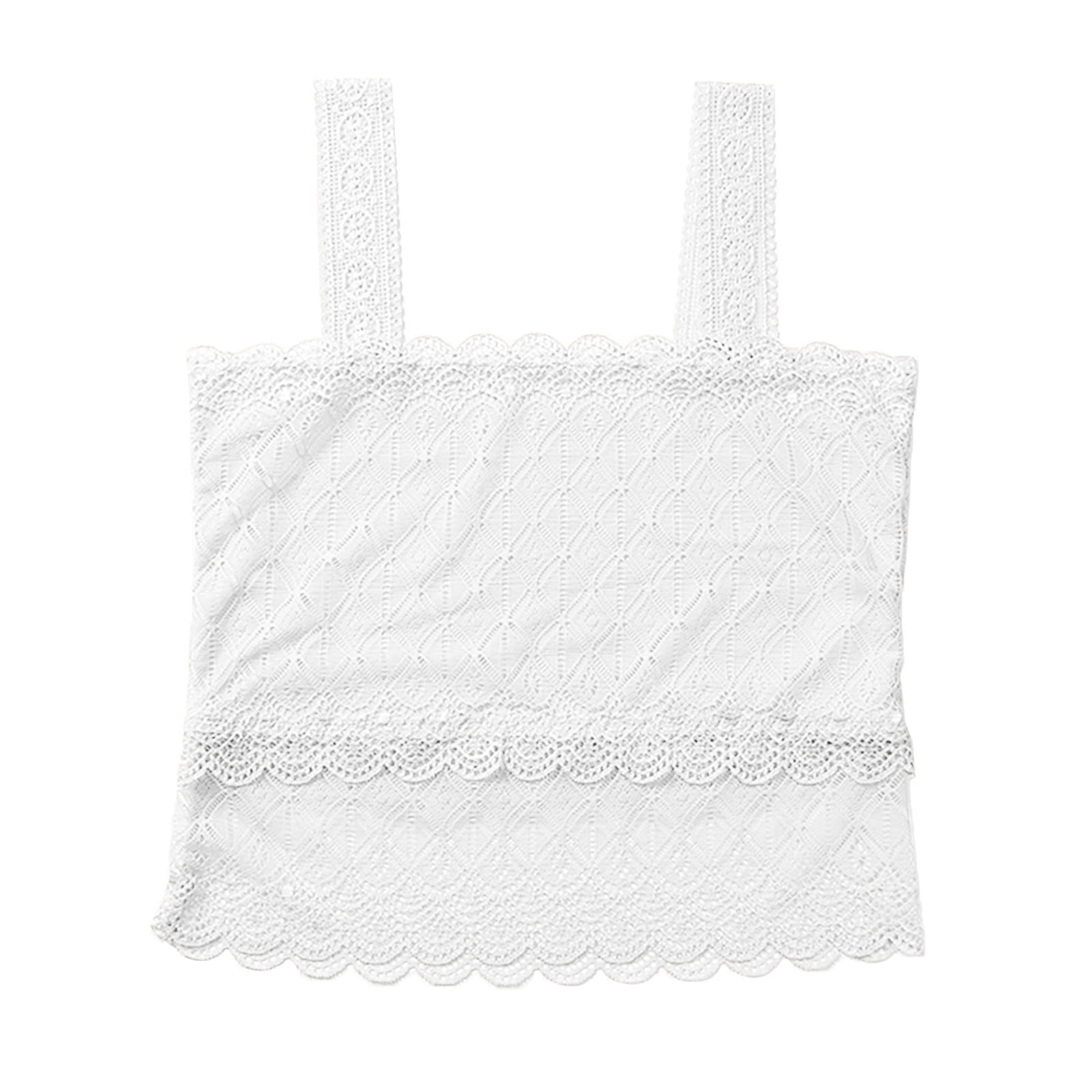 Bigersell Wireless Bra Women Tank Tops Padded Shape Women Camisole Feminino Tops Women Size Full-Coverage Wirefree Bra  Style 7287  White