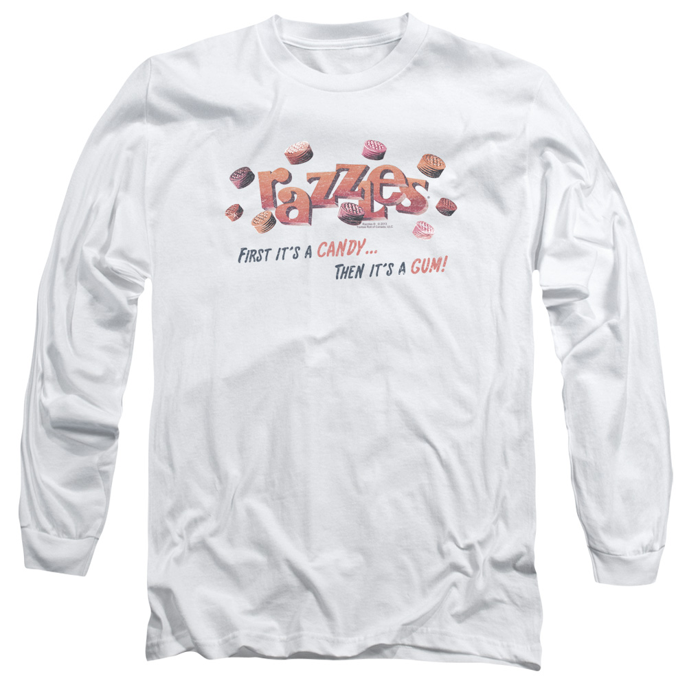 Dubble Bubble a Gum and a Candy Long Sleeve Adult 18/1 T-Shirt White