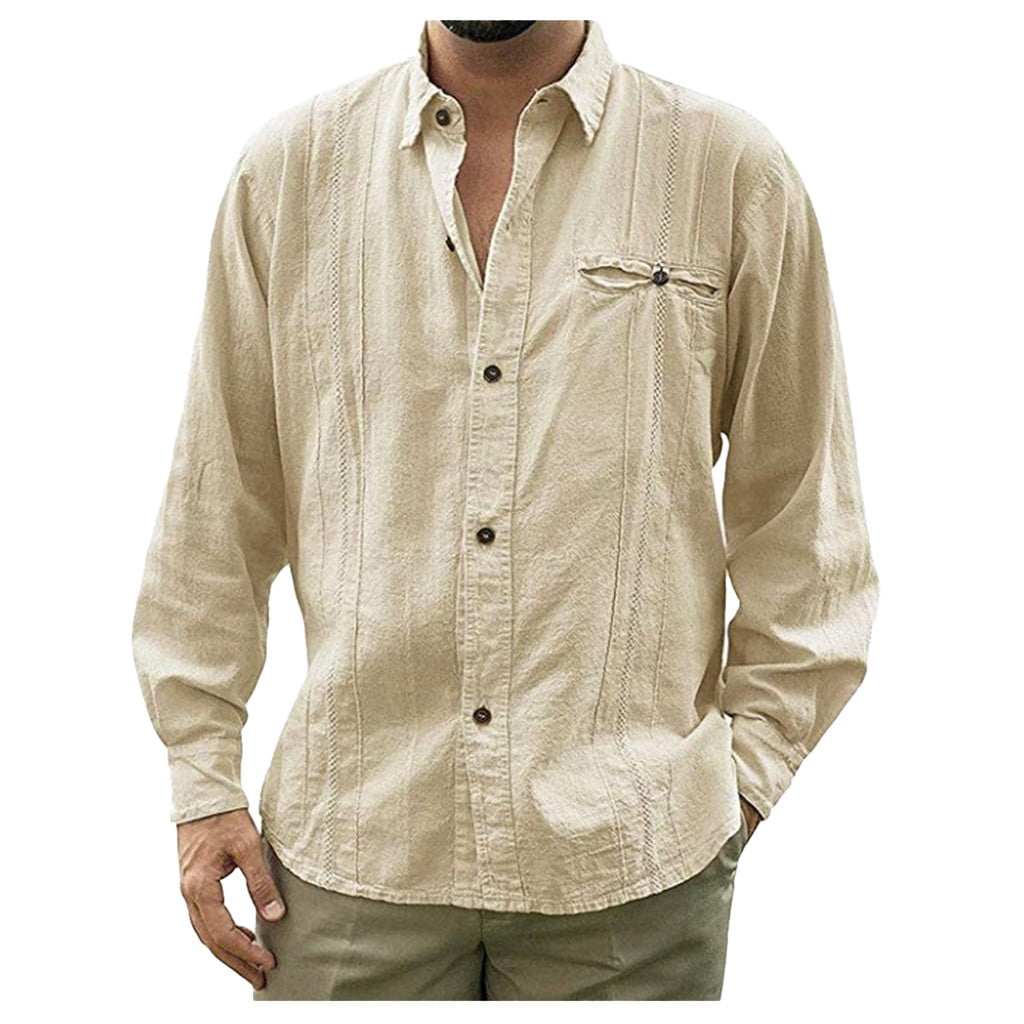 GWAABD Sun Protection Short Sleeve Collar Turn-down Solid Top Casual Blouse Sleeve Beach Men S Fashion Long Button Men S Blouse