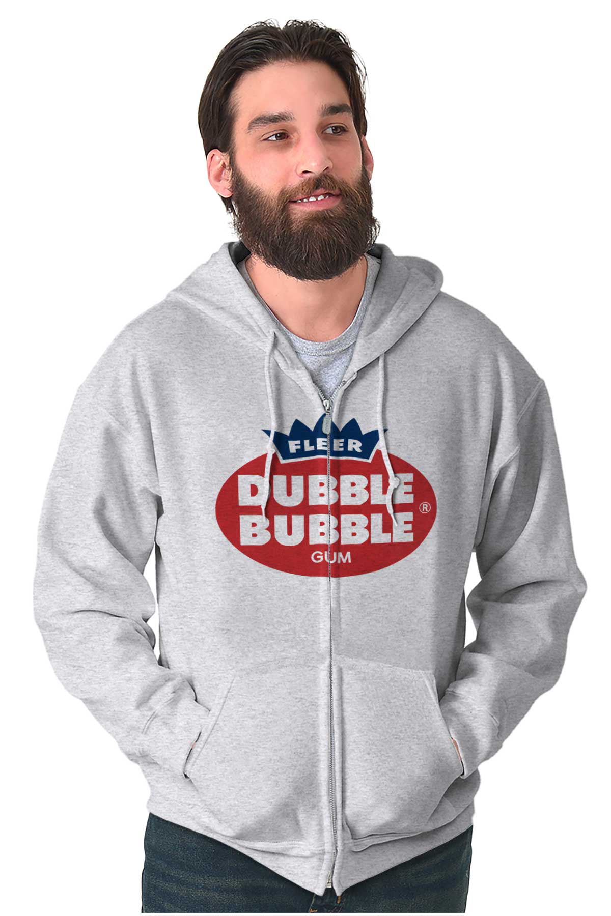 Retro Vintage Dubble Bubble Gum Logo Zip up Hoodie Men S Women S Brisco Brands 3X