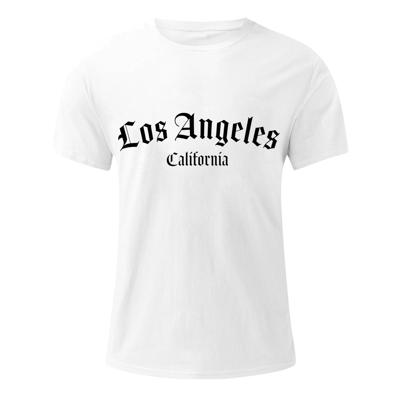 Kpoplk Mens Graphic T-Shirts Men Tops Short Sleeve Casual Graphic Trendy Tshirt Tees Streetwear Lightweight Teens Classic Men T Shirts(L White)